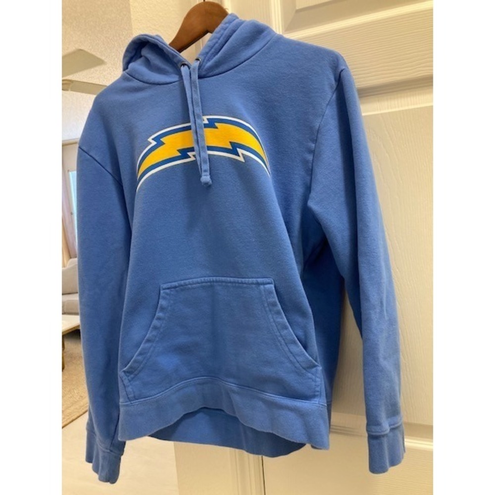 Chargers Blue # 10 Justin Herbert Med Hoodie Fanatic Brand Thick & Heavy